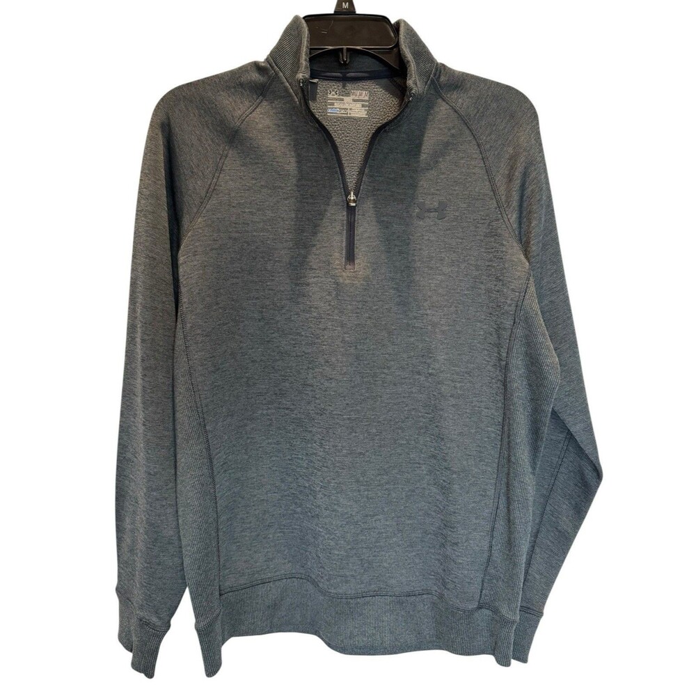 Under Armour Men’s Gray Pullover 1/4 Zip Sweater Size Medium M Sweatshirt